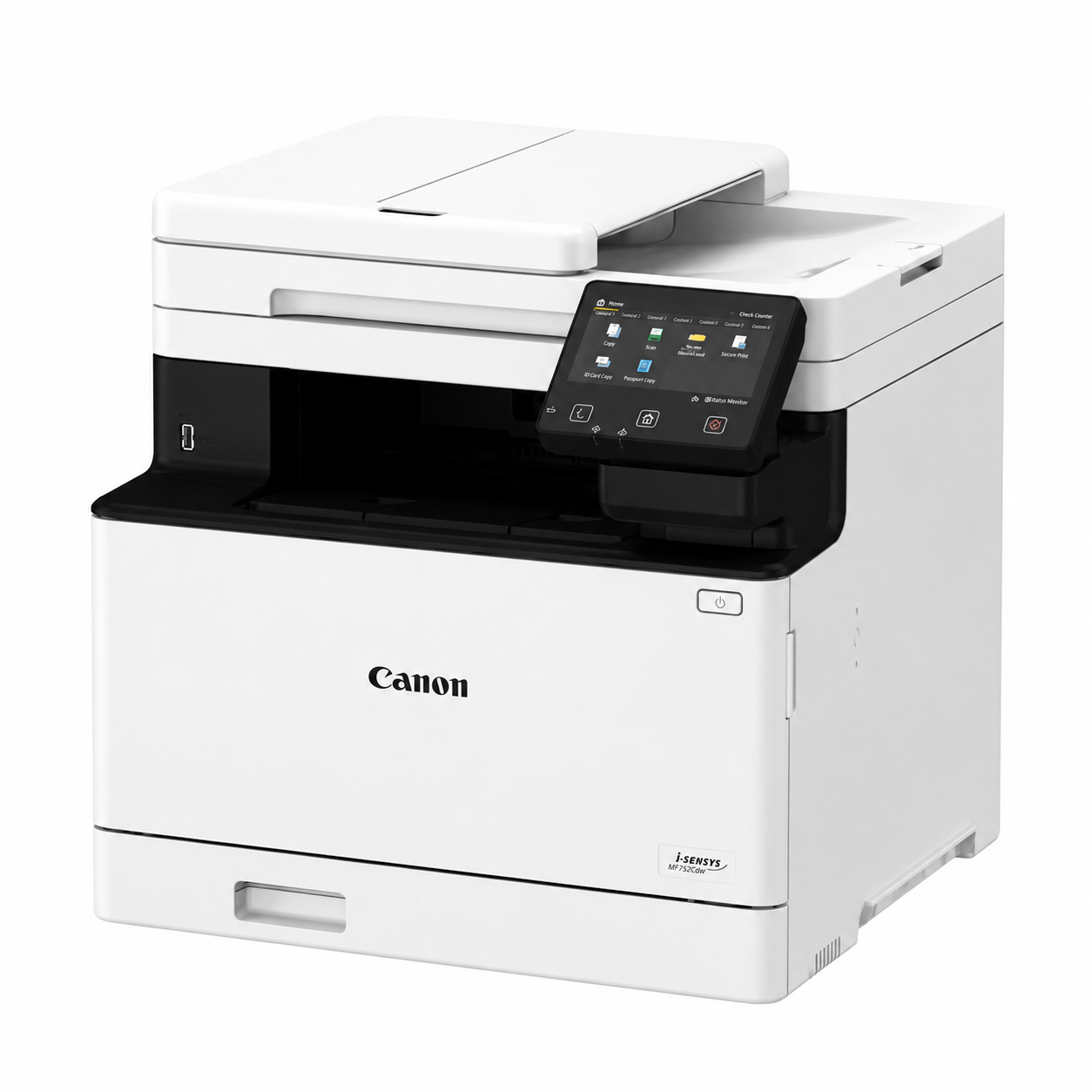 Canon i-SENSYS MF752Cdw color laser printer front-left angled view