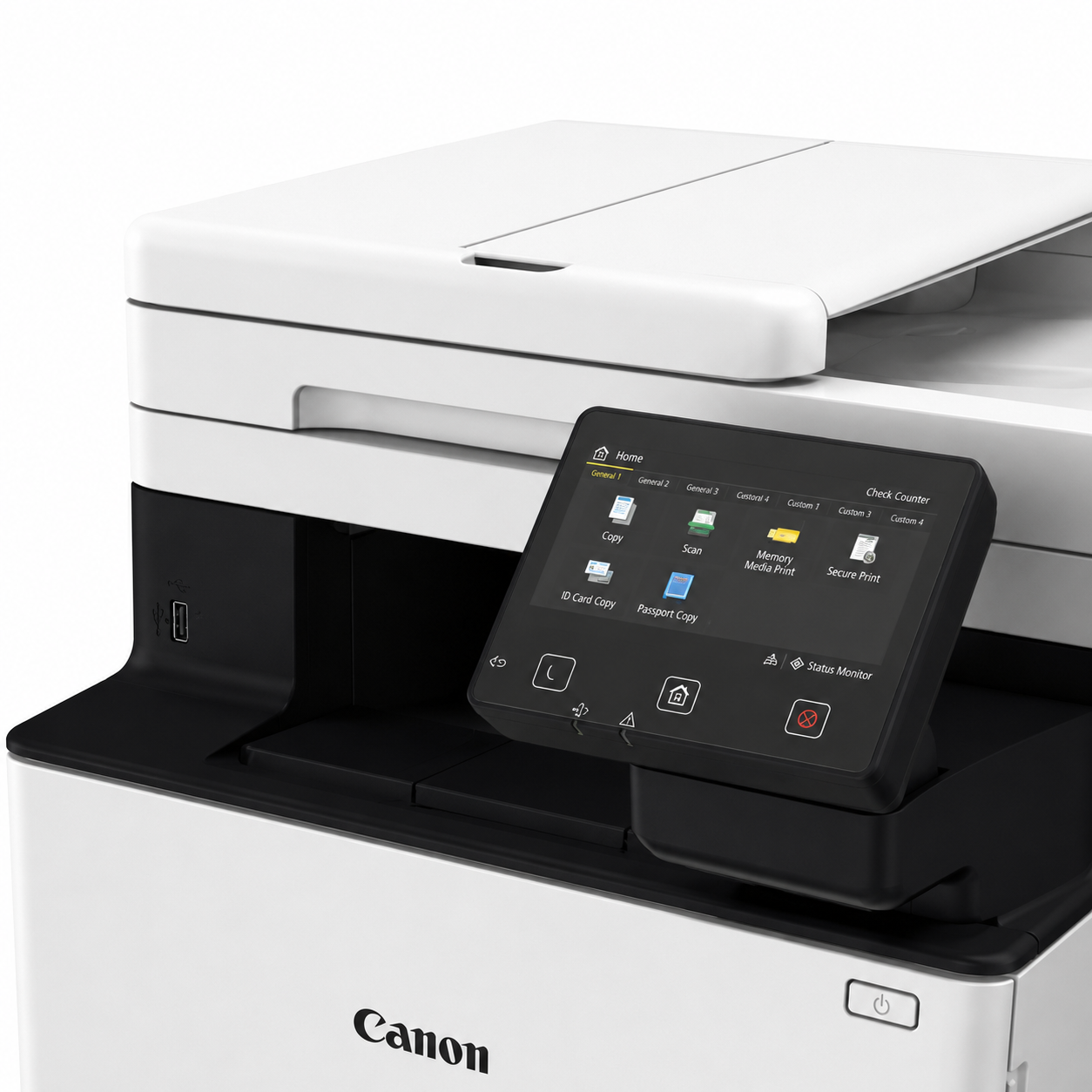 Canon i-SENSYS MF752Cdw color touchscreen control panel for print copy and scan settings