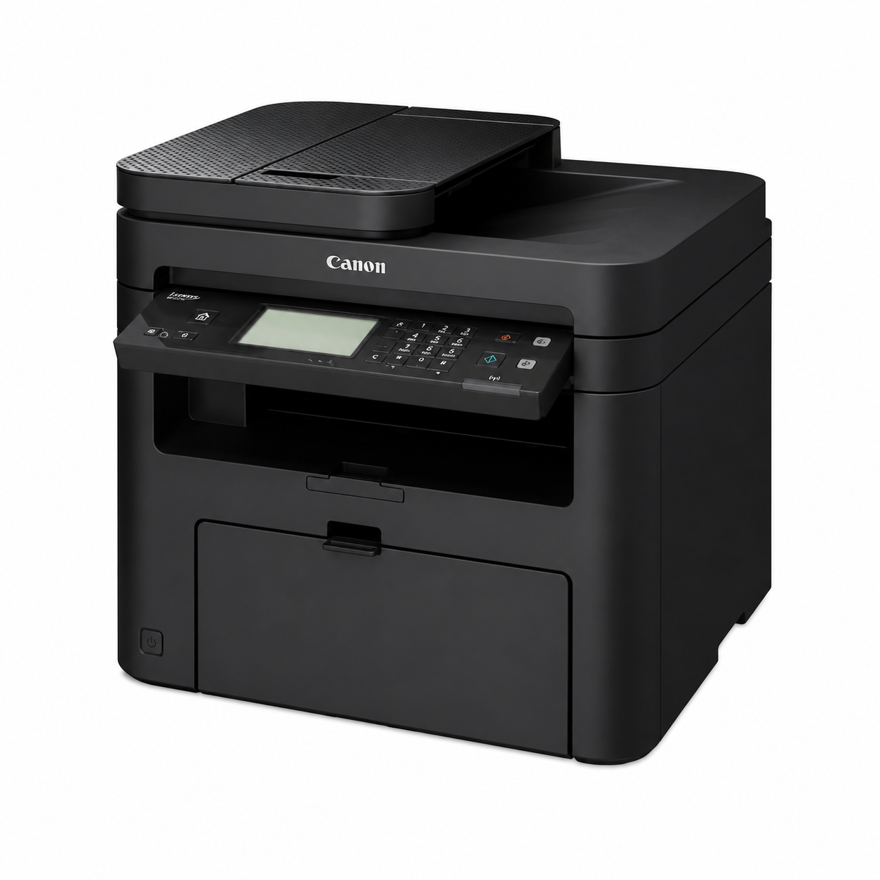 Canon i-SENSYS MF237w monochrome laser printer right-side angled view