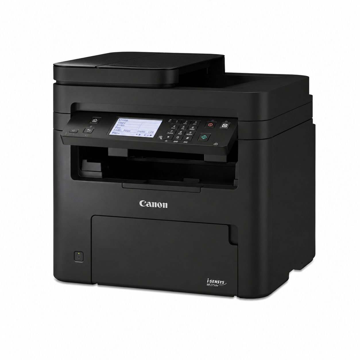 Canon i-SENSYS MF275dw mono laser printer front-left angled view