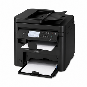 Canon i-SENSYS MF275dw printing an A4 black-and-white business document