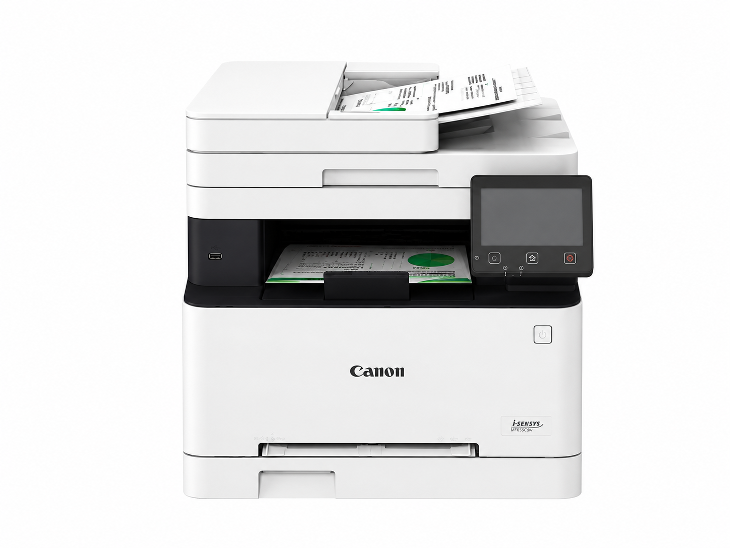Canon i-SENSYS MF655Cdw printing a color A4 business document