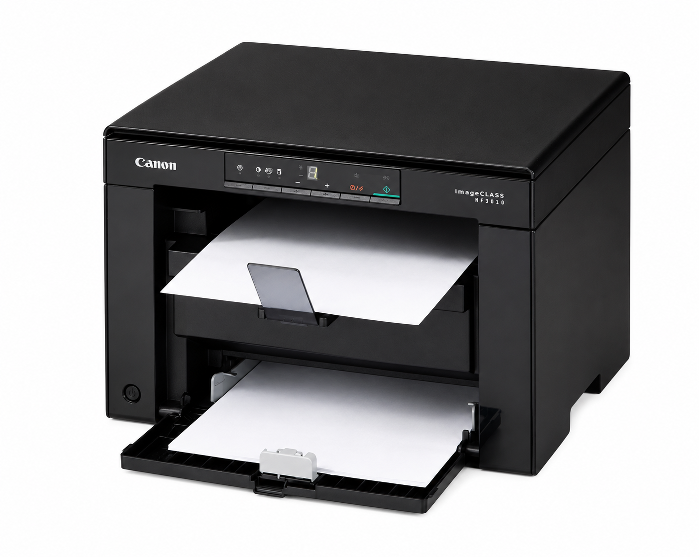 Canon i-SENSYS LBP3010 monochrome laser printer printing an A4 document