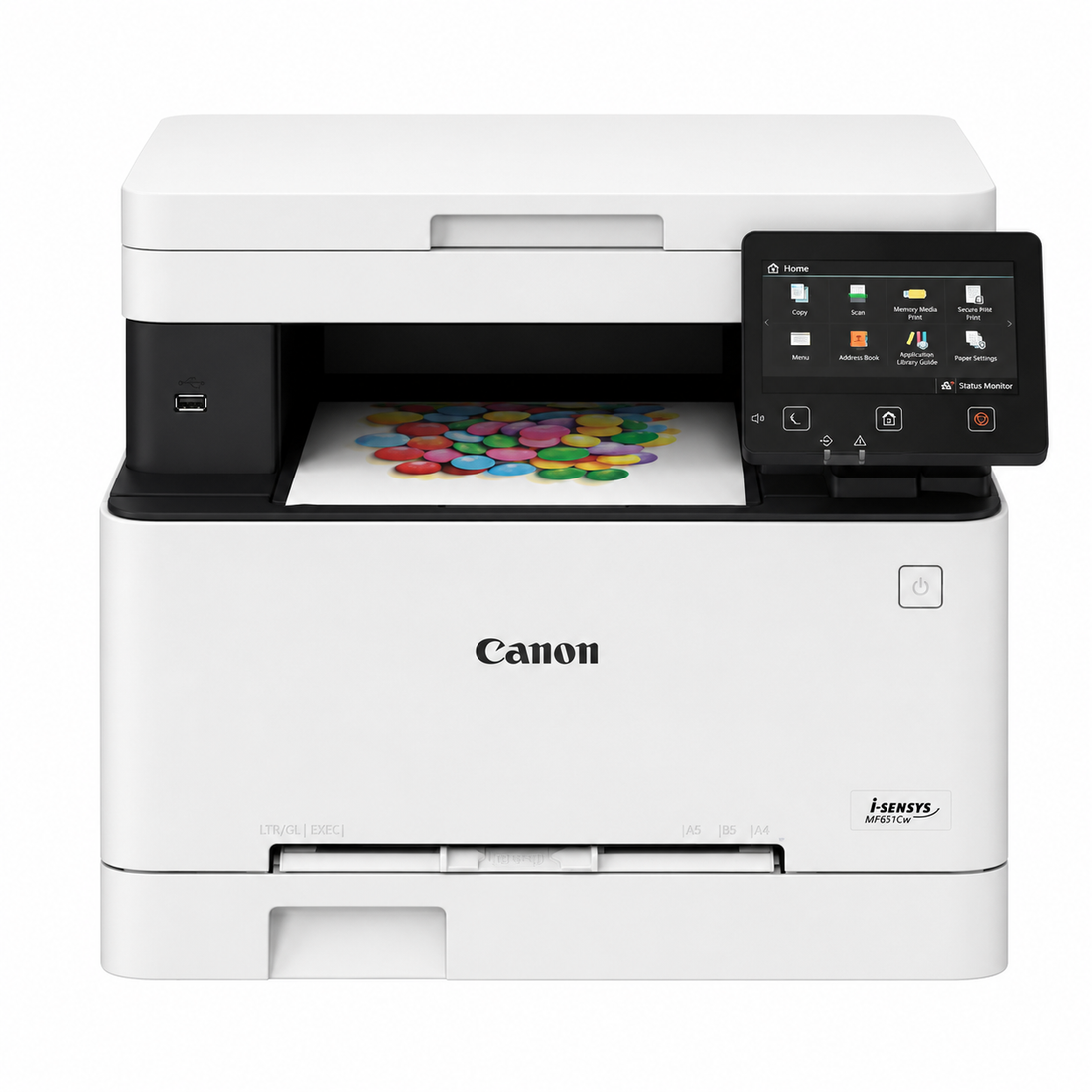 Canon i-SENSYS MF651Cw Wi-Fi color laser all-in-one printer front view
