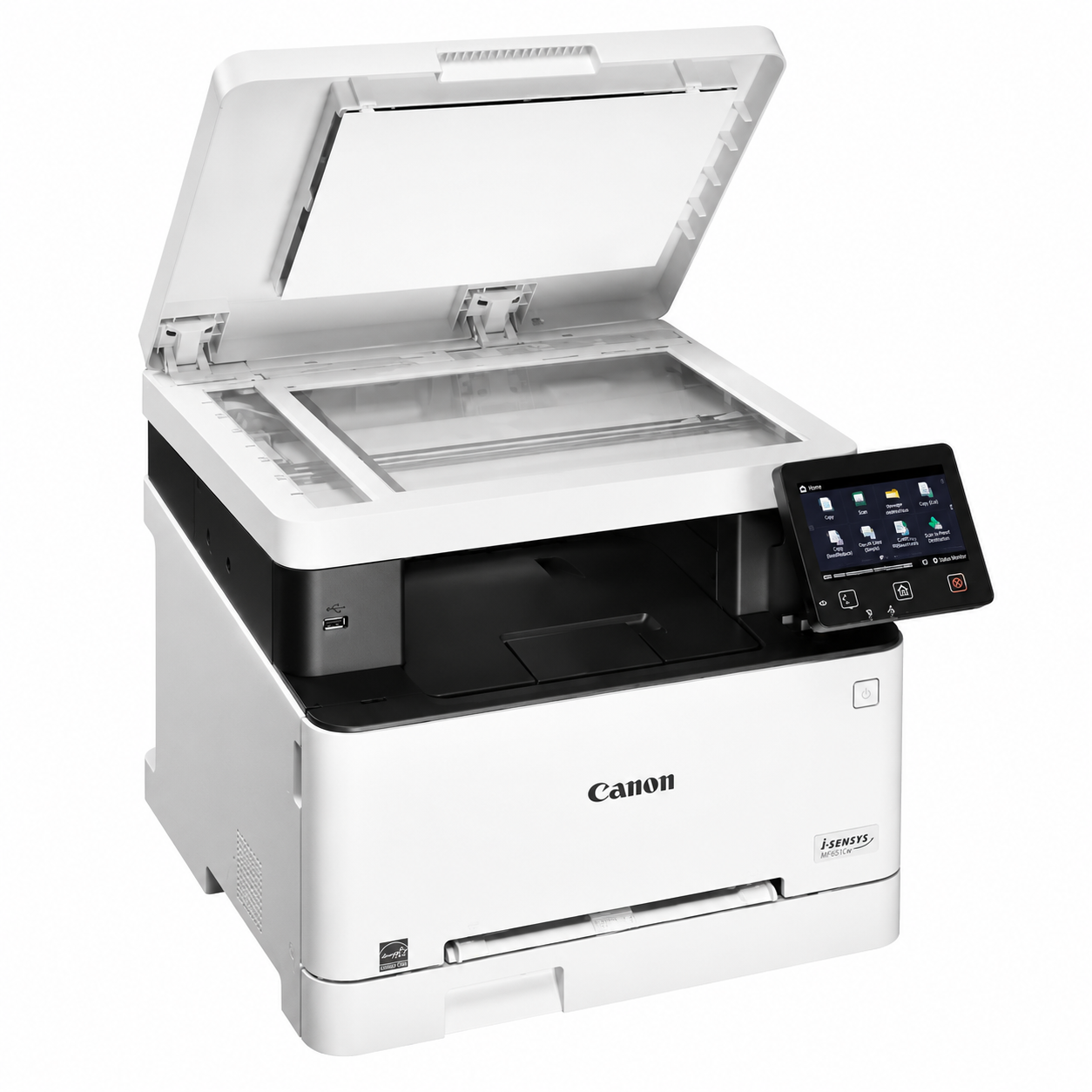 Canon i-SENSYS MF651Cw color laser printer front-left angled view