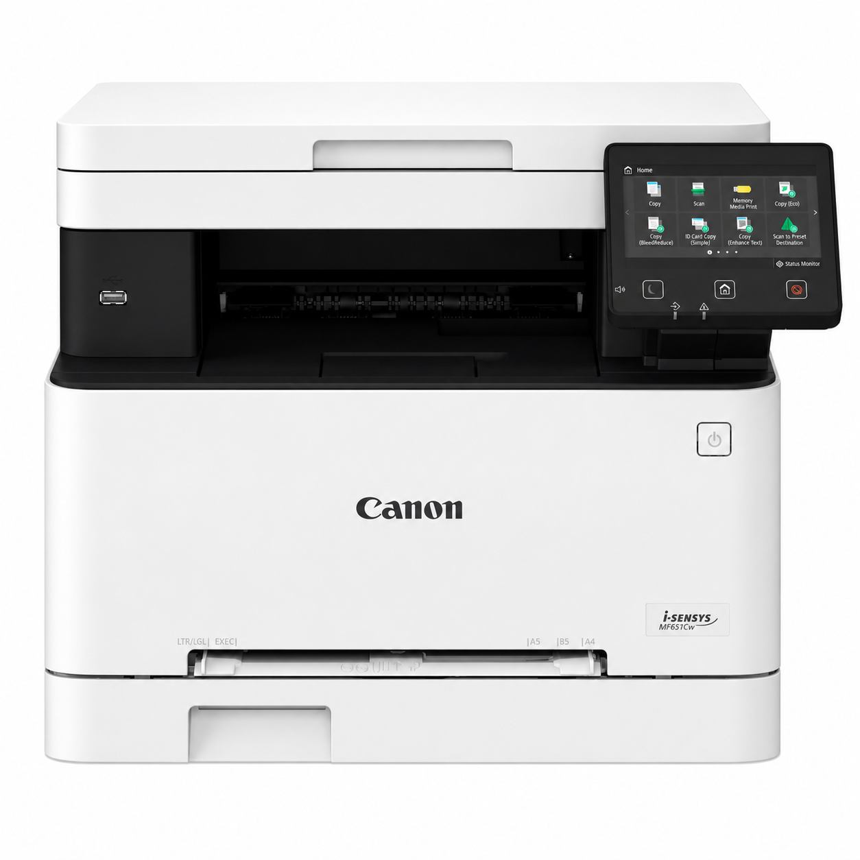 Canon i-SENSYS MF651Cw Wi-Fi color laser all-in-one printer front view