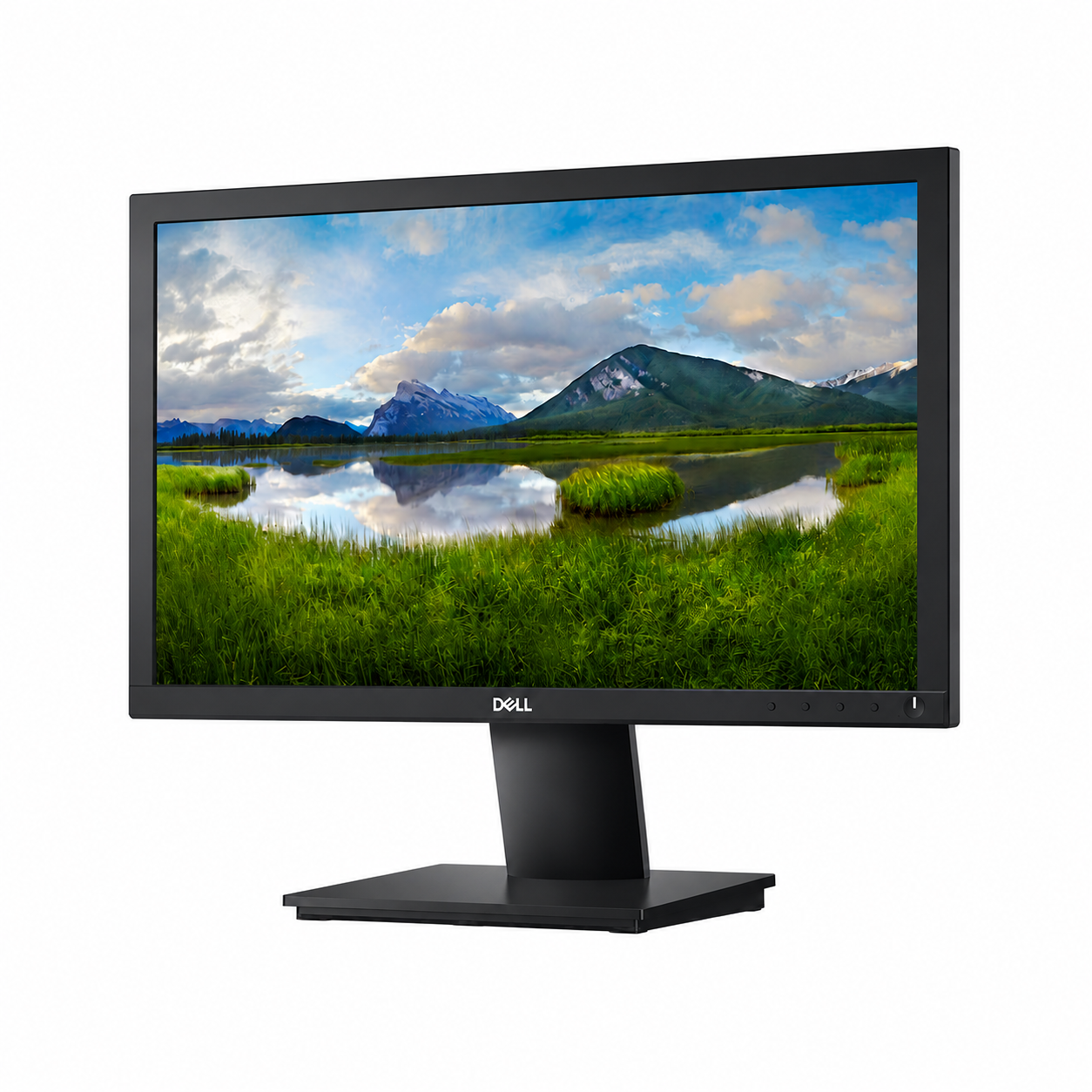 Dell E2020H 19.5-inch monitor left-side view showing the compact desktop monitor body for office workstations.