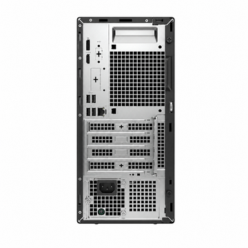 Dell Pro Tower QCT1250 business desktop rear view showing expansion slots, ventilation and rear connectivity ports