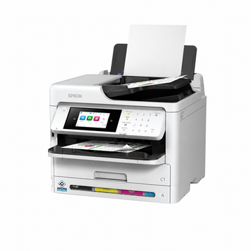 Epson WorkForce Pro WF-C5890DWF A4 business inkjet printer right-side view showing the compact office multifunction printer profile.