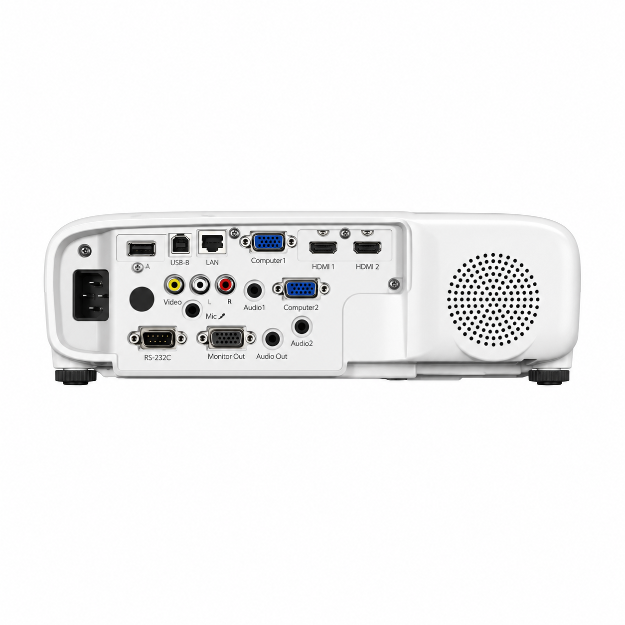 Epson EB-982W top control panel with zoom, focus, keystone and projector control buttons