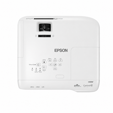 Epson EB-982W displaying a bright WXGA business presentation on a large screen