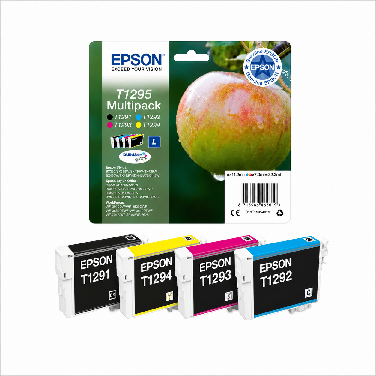 Epson T1295 Apple DURABrite Ultra Set Ink Cartridge