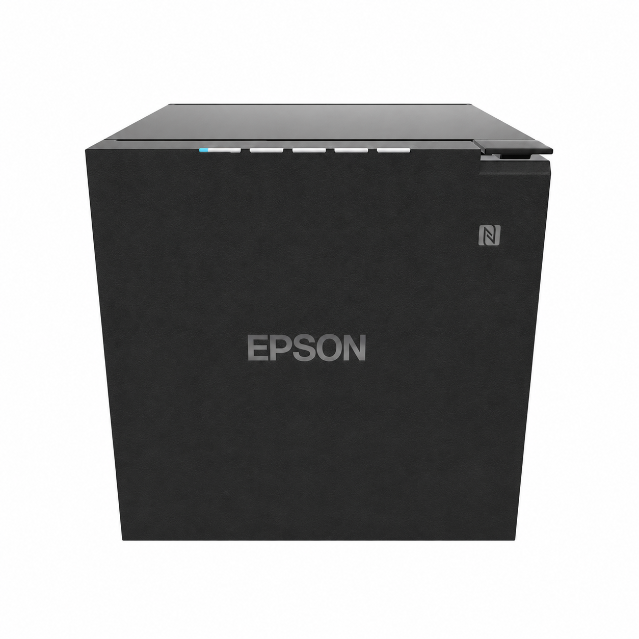Epson TM-m30III-H (142) Wi-Fi and Bluetooth Thermal Receipt Printer Black front view showing compact POS design and status indicators.