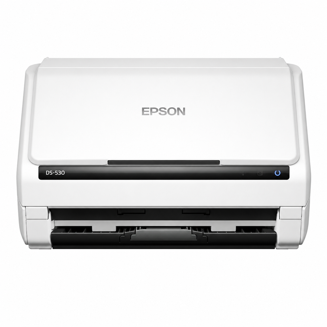 Epson DS-530 document scanner front view with closed automatic document feeder