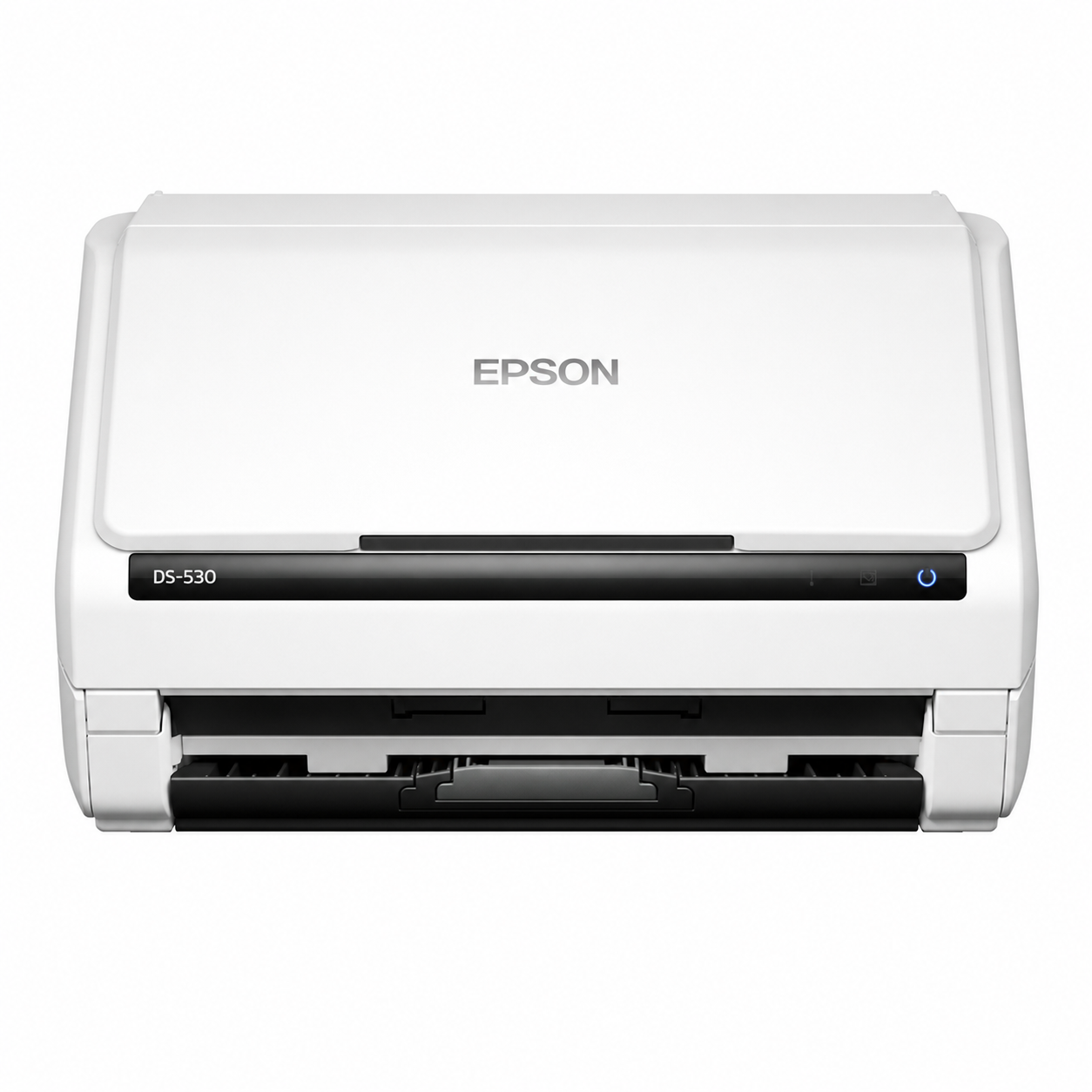 Epson DS-530 document scanner front view with closed automatic document feeder