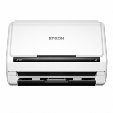 Epson DS-530 document scanner front view with closed automatic document feeder