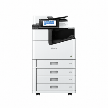 Epson WorkForce Enterprise WF-C20750 D4TW A3+ colour multifunction business printer front view with touchscreen, ADF and multiple paper trays.
