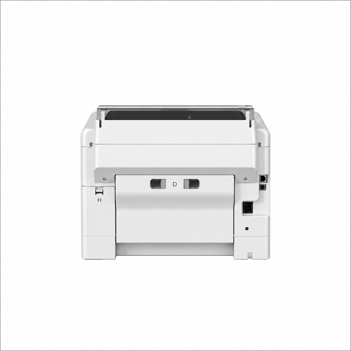 Epson WorkForce Pro WF-M5399DW rear view showing connectivity ports and compact business design.