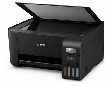 Epson EcoTank L3250 color ink tank printer front-left angled view