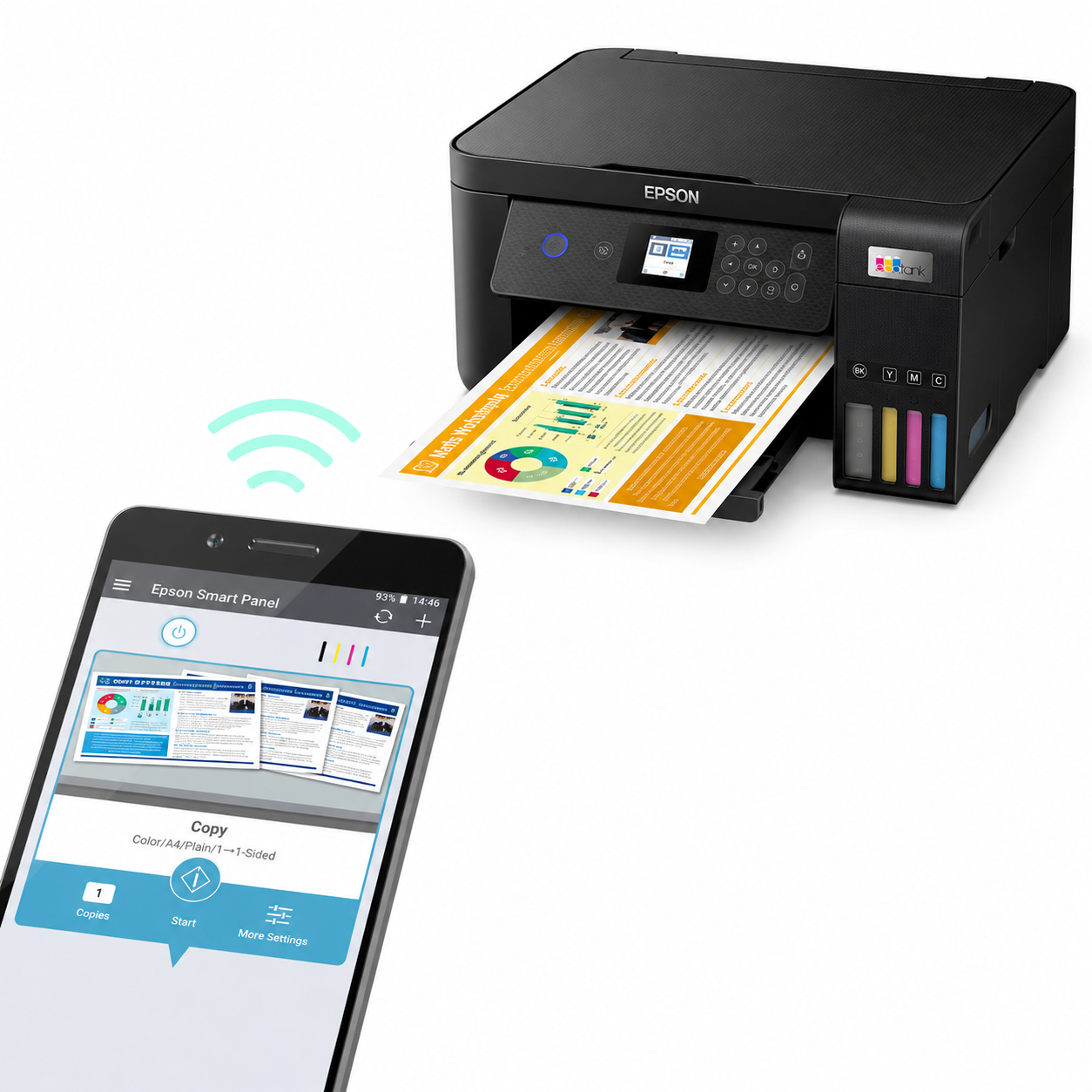 Epson EcoTank L4260 Wireless All-in-One Ink Tank Printer with Automatic Duplex Printing and LCD Screen