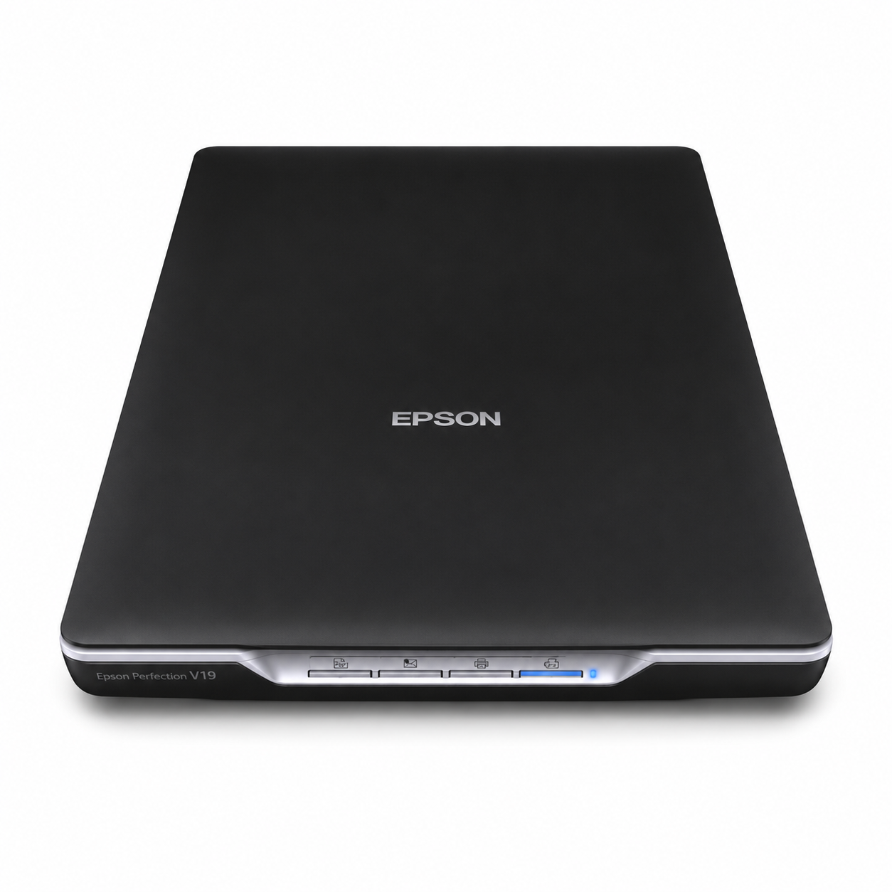Epson Perfection V19 color photo and document flatbed scanner front view