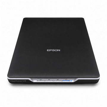 Epson Perfection V19 color photo and document flatbed scanner front view