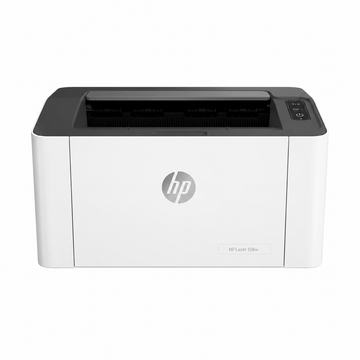 HP Laser 108w compact wireless monochrome laser printer front view