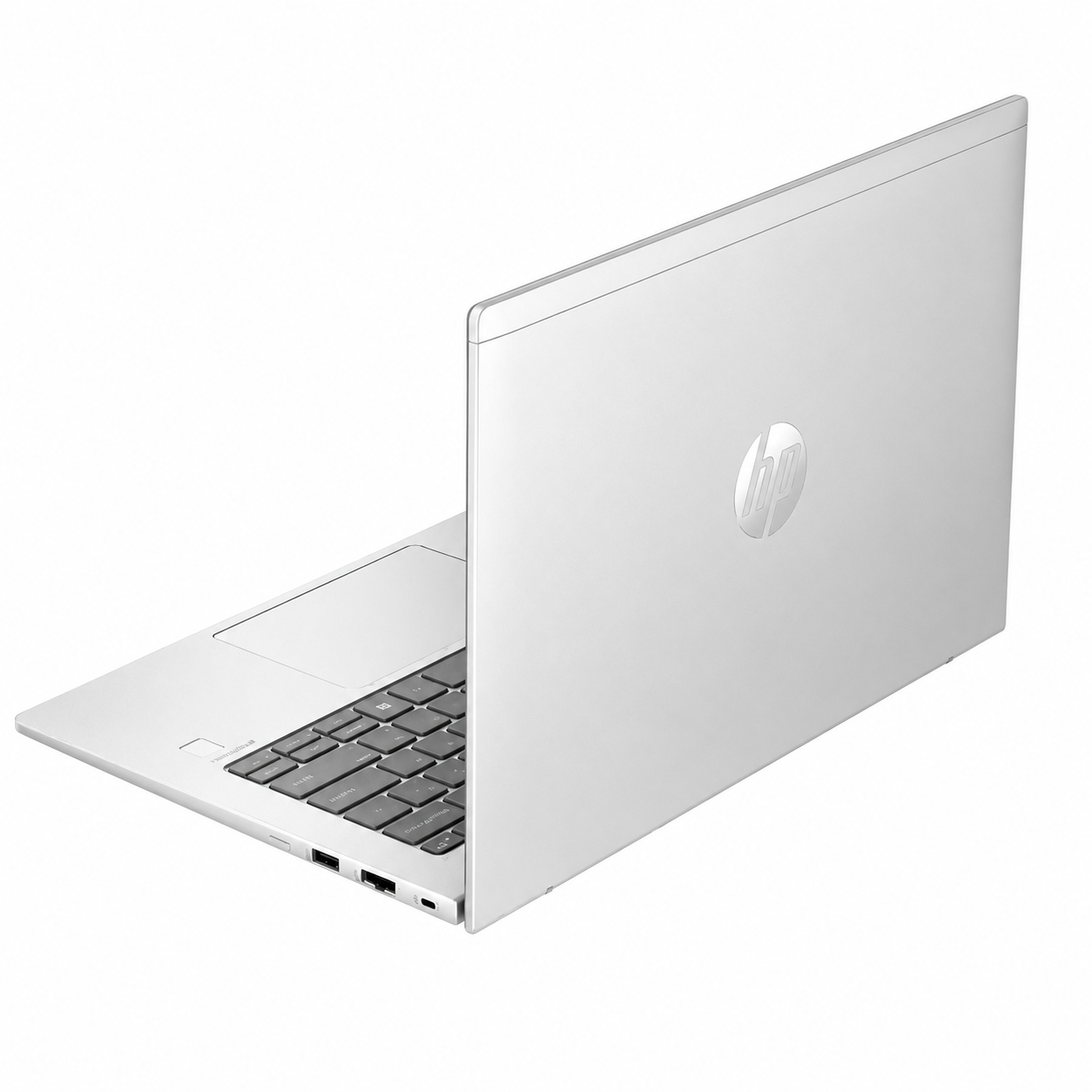 HP ProBook 460 G11 business laptop side profile showing its slim silver chassis and connection ports