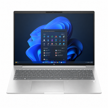 HP ProBook 4 G1iR 16-inch silver business laptop front view with WUXGA display and full-size keyboard