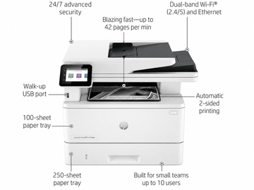 HP LaserJet Pro MFP 4103dw Wireless Monochrome Multifunction Laser Printer with Automatic Duplex Printing and Scanning
