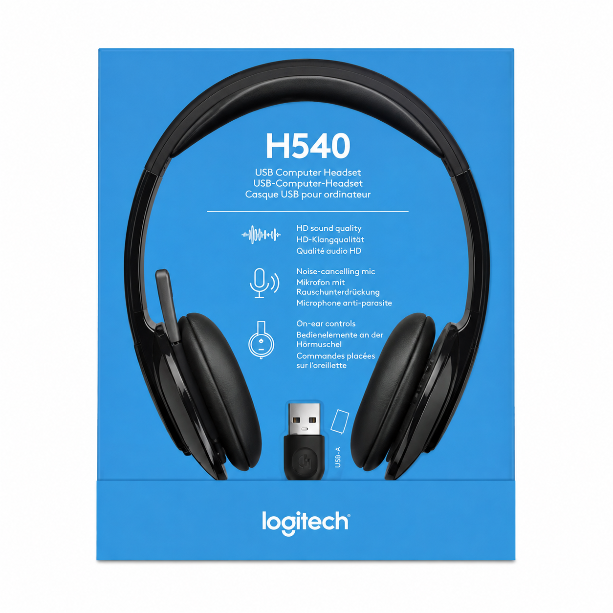 Logitech H540 USB Computer Headset with Noise-Cancelling Microphone