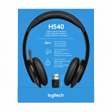 Logitech H540 USB Computer Headset with Noise-Cancelling Microphone