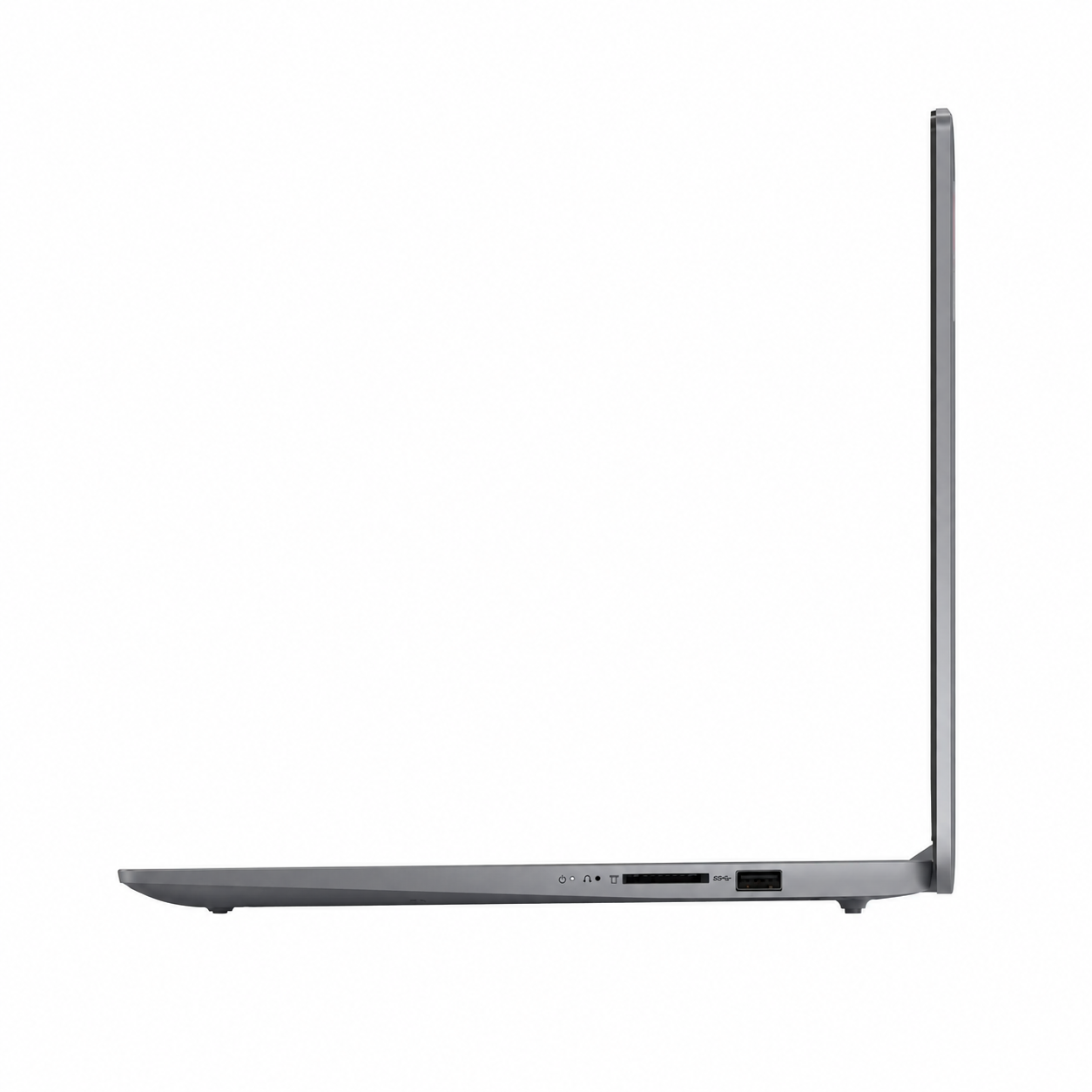 Lenovo IdeaPad Slim 3 15IRU8 slim right side profile showing the laptop screen and side connection port