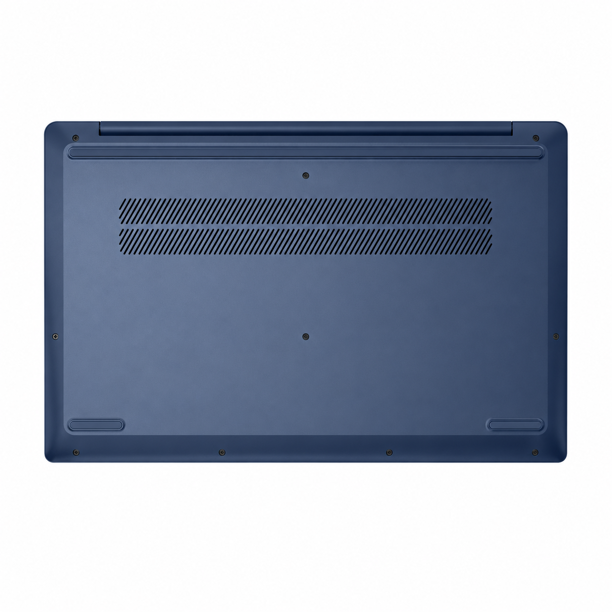 Lenovo IdeaPad Slim 3 15IRU8 laptop bottom view showing ventilation grille and rubber feet