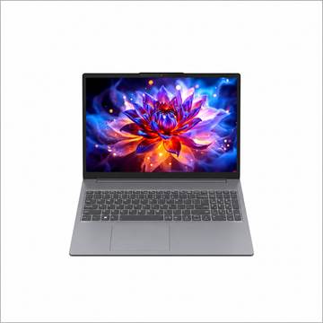 Lenovo IdeaPad Slim 3 Luna Grey laptop front view showing display, full keyboard and slim design.