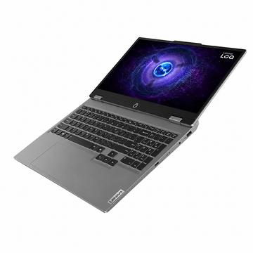 Lenovo LOQ 15IRX9 Luna Grey gaming laptop closed view showing the top cover and rear design