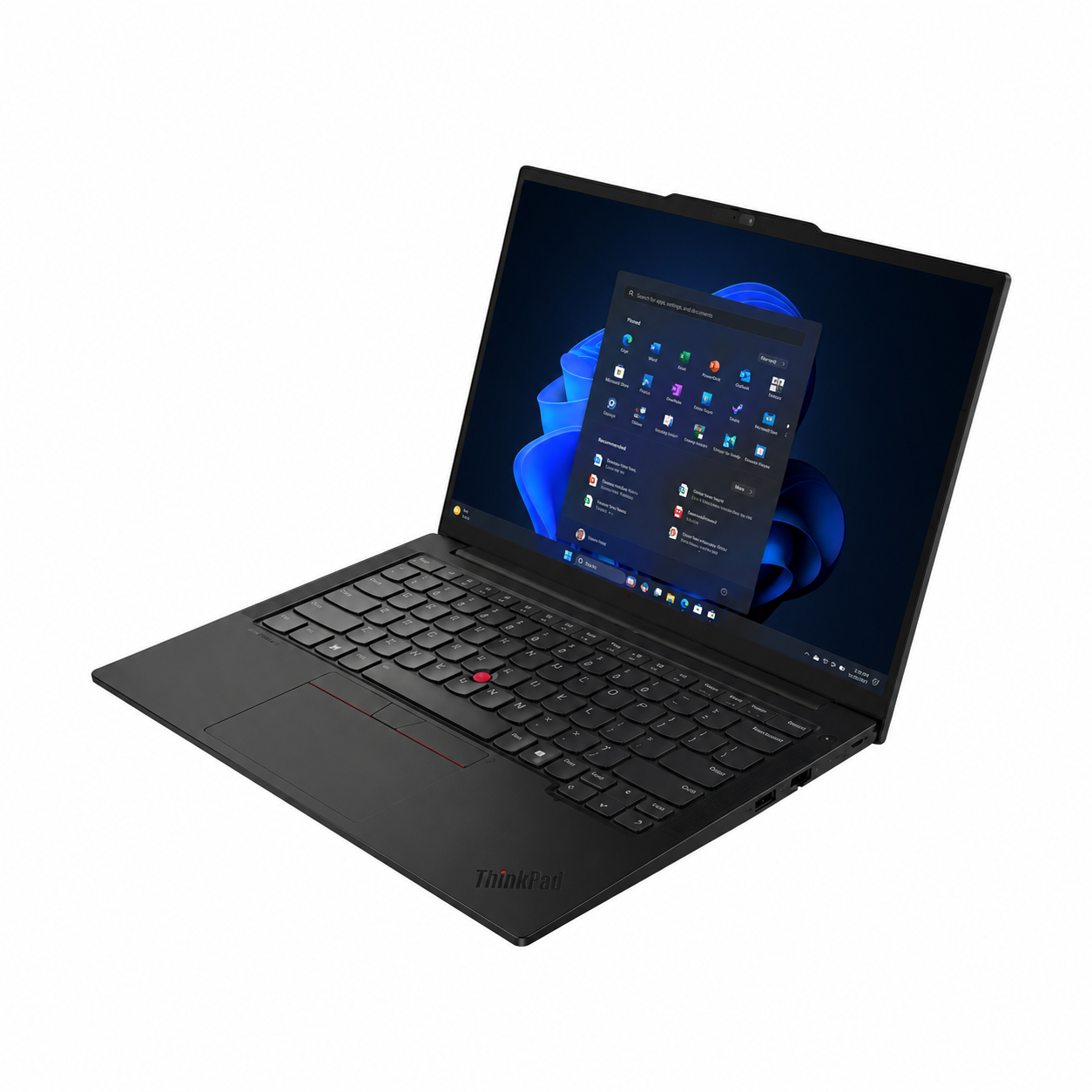Lenovo ThinkPad E14 Gen 7 black business laptop front view with Windows 11 display