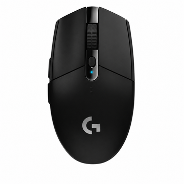 Logitech G305 LIGHTSPEED black wireless gaming mouse front view
