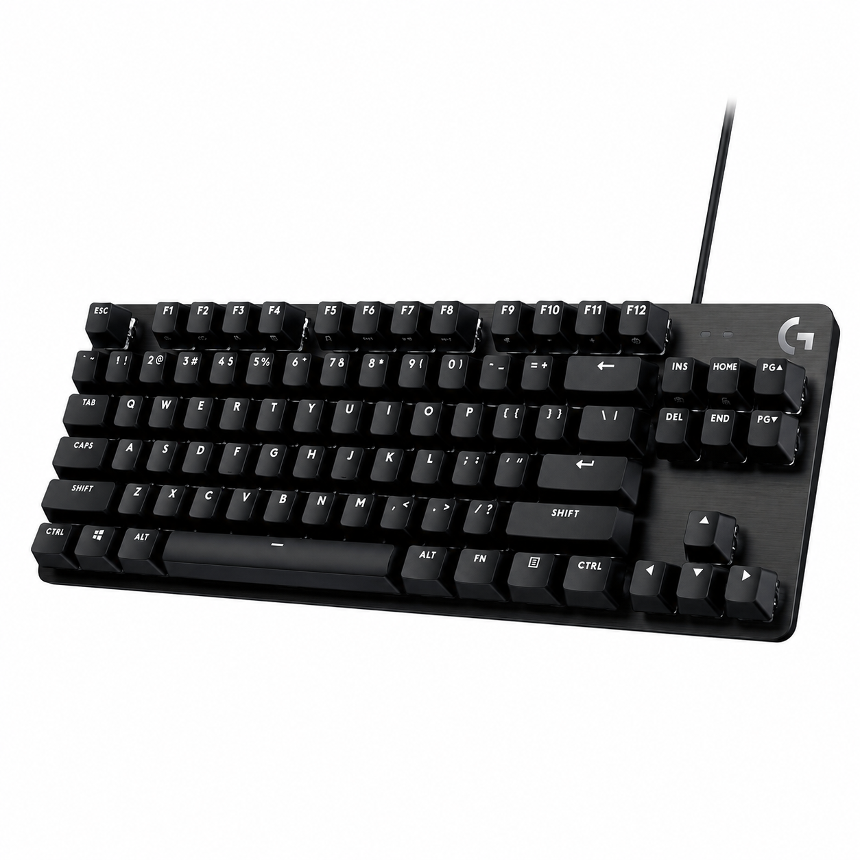 Logitech G413 TKL SE Black TKL Mechanical Gaming Keyboard angled view with tactile keys and USB cable.