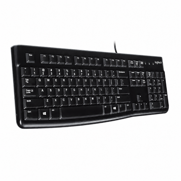 Logitech K120 Arabic wired USB keyboard angled side view