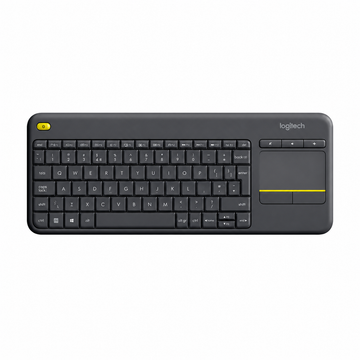 Logitech K400 Plus black wireless touch keyboard top view