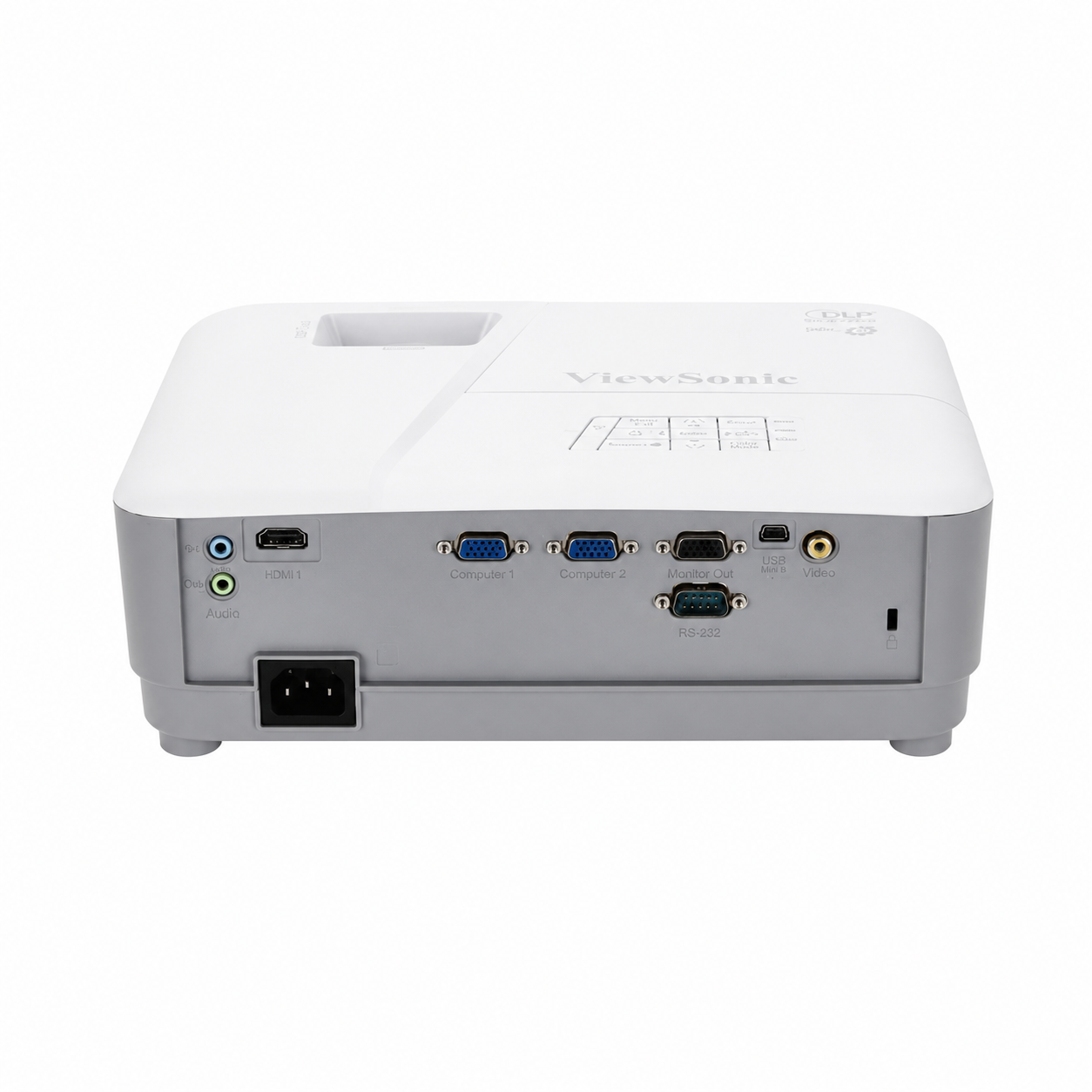 ViewSonic PA503W showing HDMI, dual VGA and audio connectivity ports