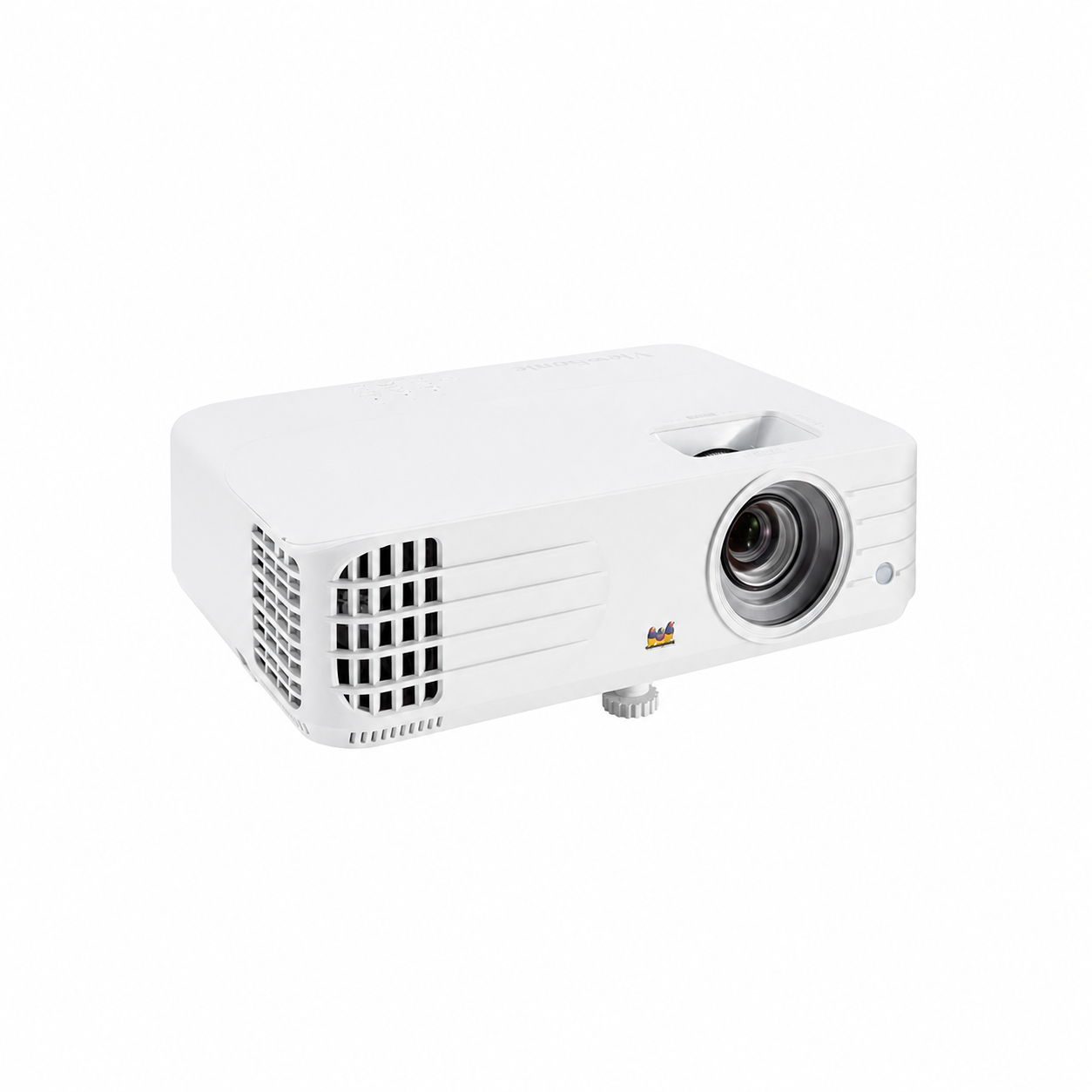 ViewSonic PG701WU 3500 Lumens WUXGA Projector angled front view showing lens and side ventilation design.