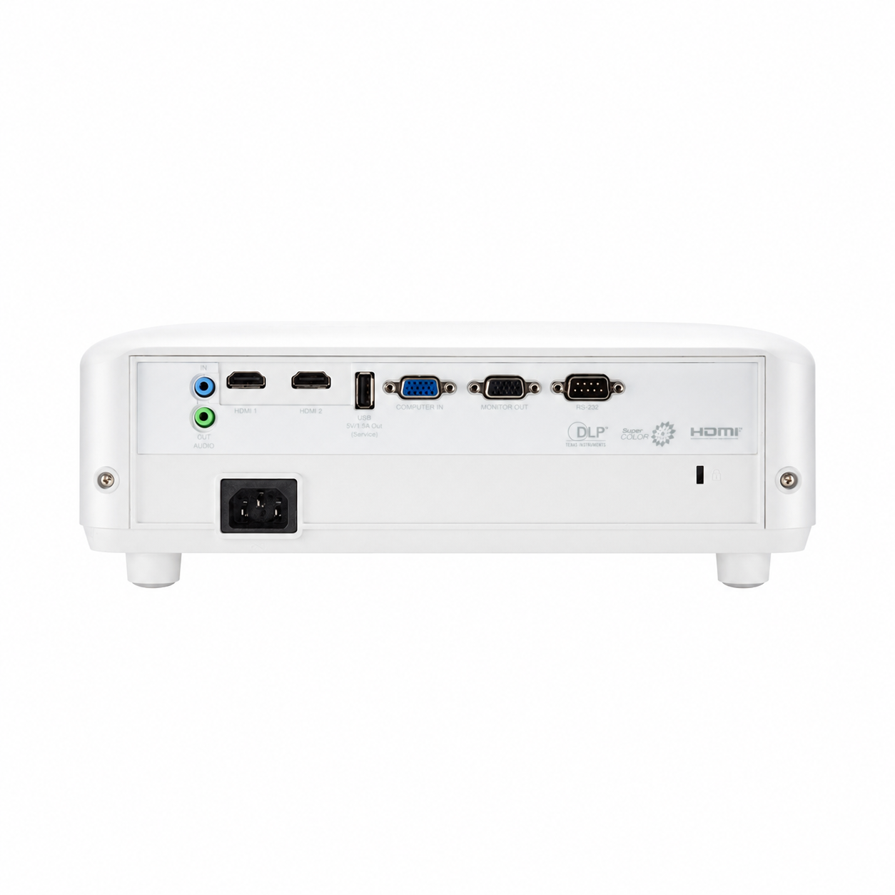 ViewSonic PG701WU Projector rear view showing HDMI, VGA, USB and connectivity ports.