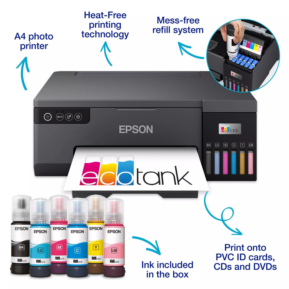 Epson EcoTank L8050 Ink Tank Photo Printer  Black