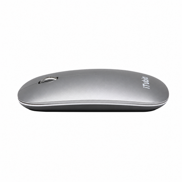 iTUBiA rechargeable gray wireless mouse side view showing its slim ergonomic profile