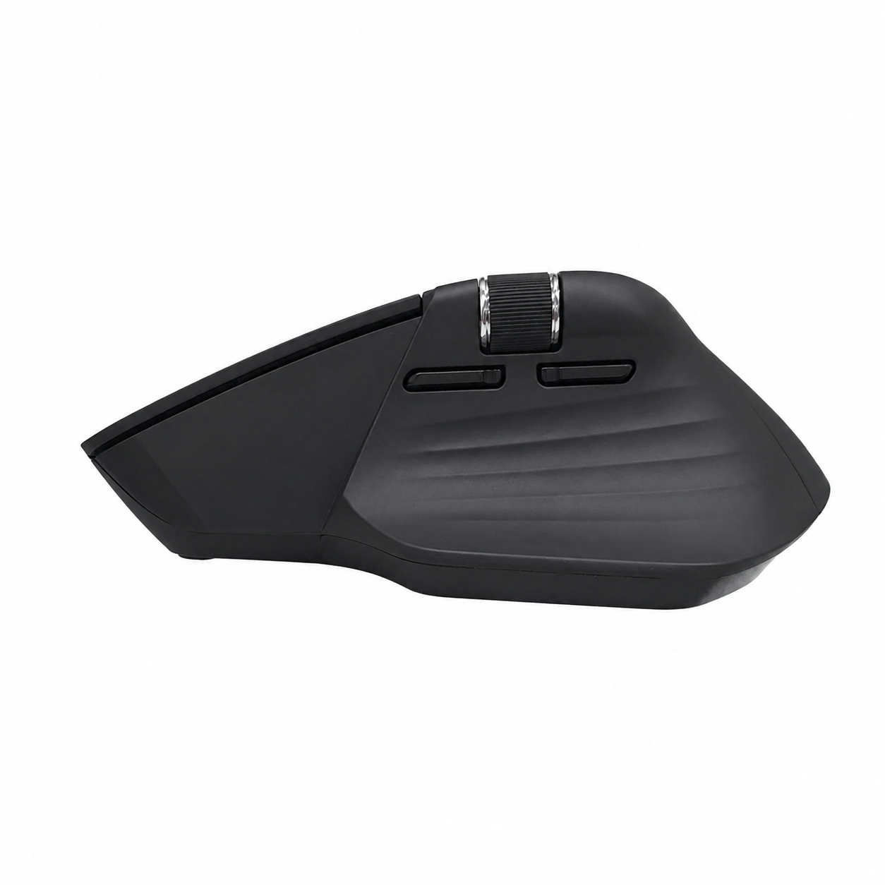 iTUBiA iTE605tu black multimode wireless mouse side view showing ergonomic design and side buttons