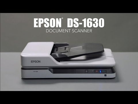 Use only if the video matches: Epson WorkForce DS-1630 video showing duplex ADF scanning, flatbed capture and USB 3.0 document workflow